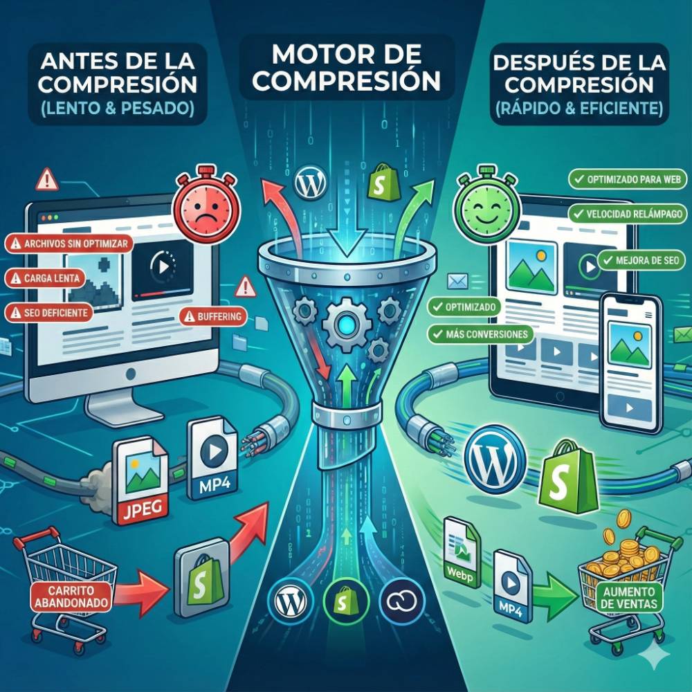 importancia compress images shopiry wordpress